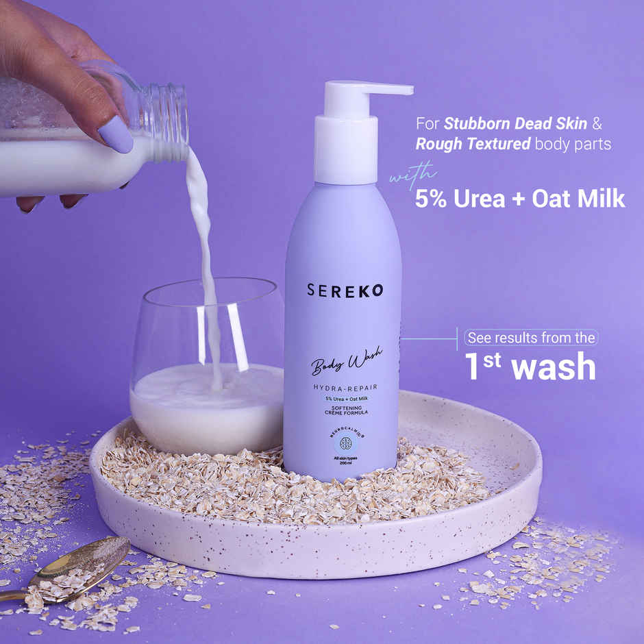 SEREKO Body Wash with Olive Oil & Oat Milk | No Acne, Moisturising, Brightening | Paraben & Sulphate Free