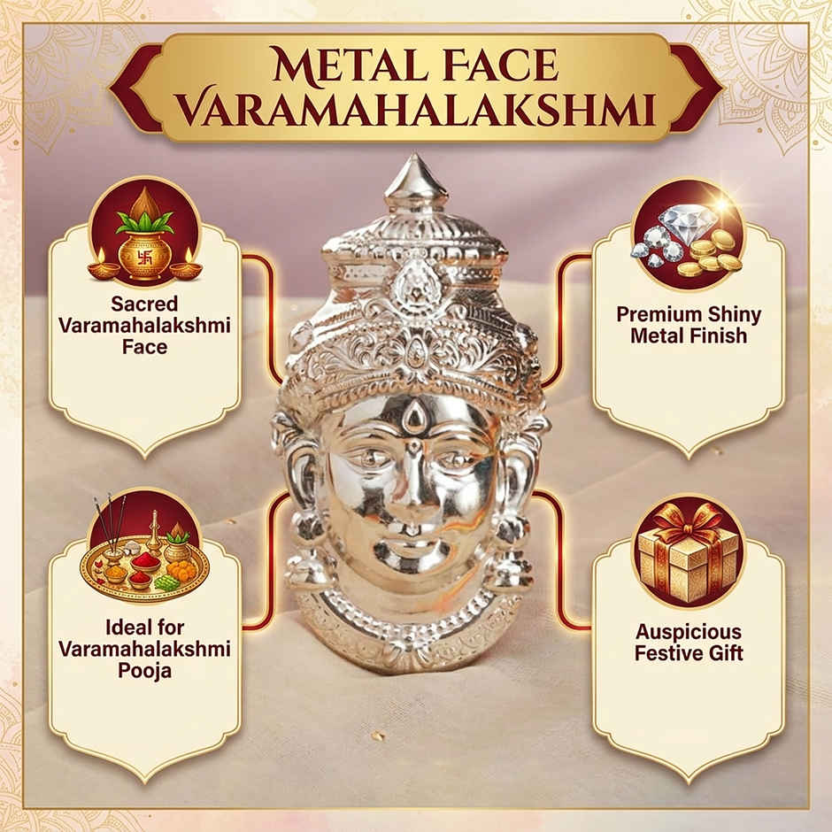 Lakshmi Face | Devi Face Mukhota | Medium | Varalakshmi Vratham | Kalash & Idol Decoration | Svasti