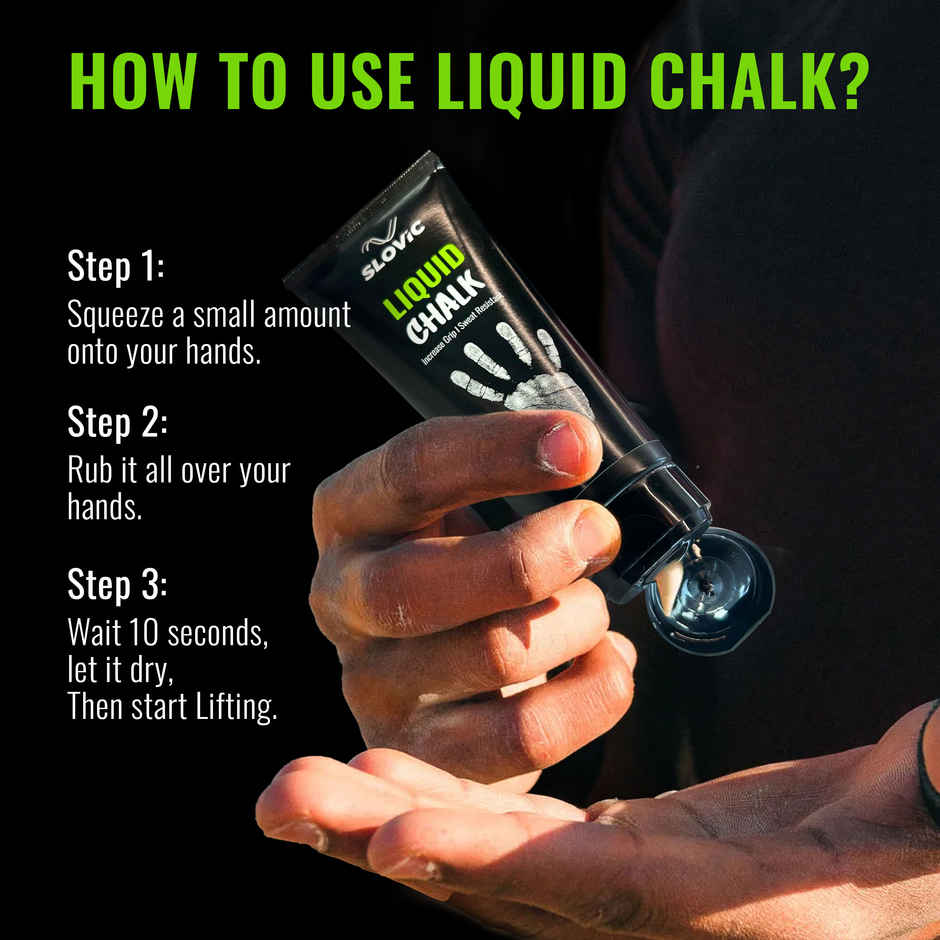 Slovic Liquid Chalk for Hand Grip, Weight Lifting & Rock Climbing - 100 ml