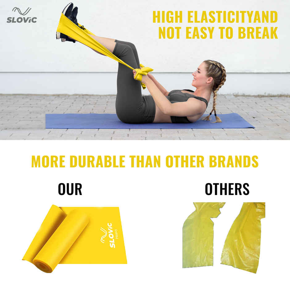 Slovic Thera Band for Physiotherapy, Stretching & Recovery Exercise | Light Yellow