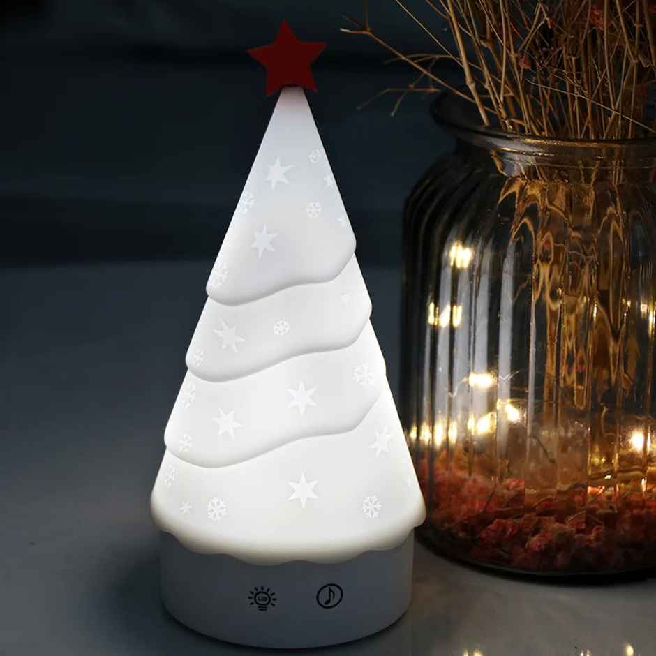 Desidiya Christmas Snow Tree Silicone LED Night Light - Rechargeable Festive Decor