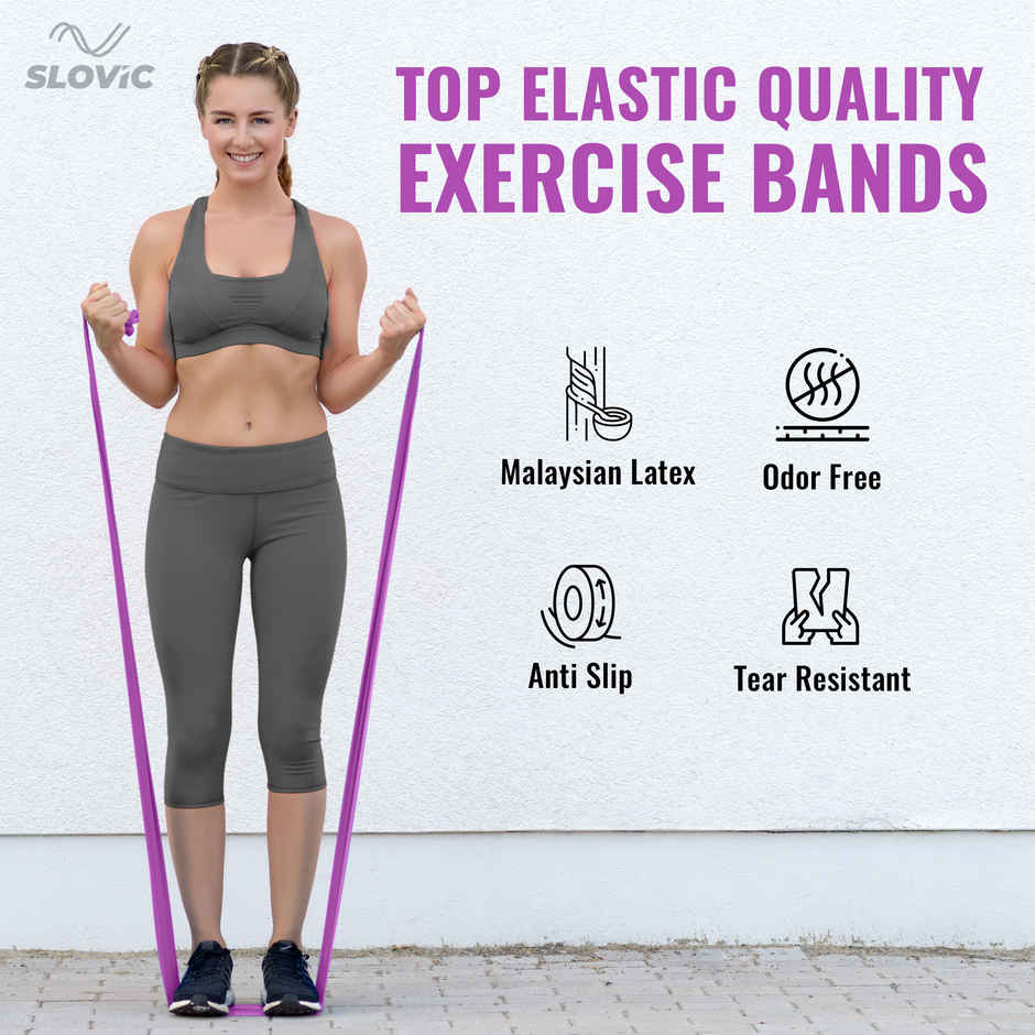 Slovic Thera Band for Physiotherapy, Stretching & Recovery Exercise - Light Purple