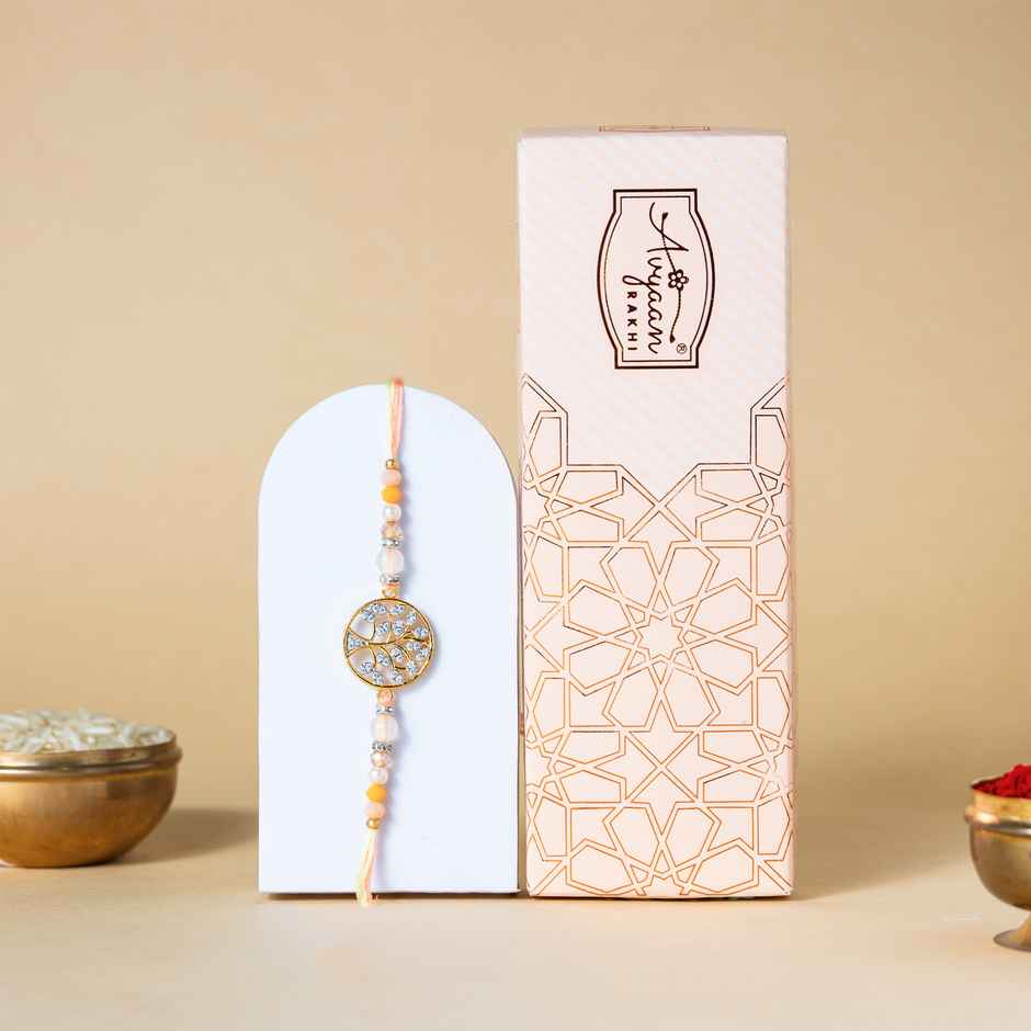 American Diamond Premium A.D. Rakhi (Avyaan Rakhi) Set of 1