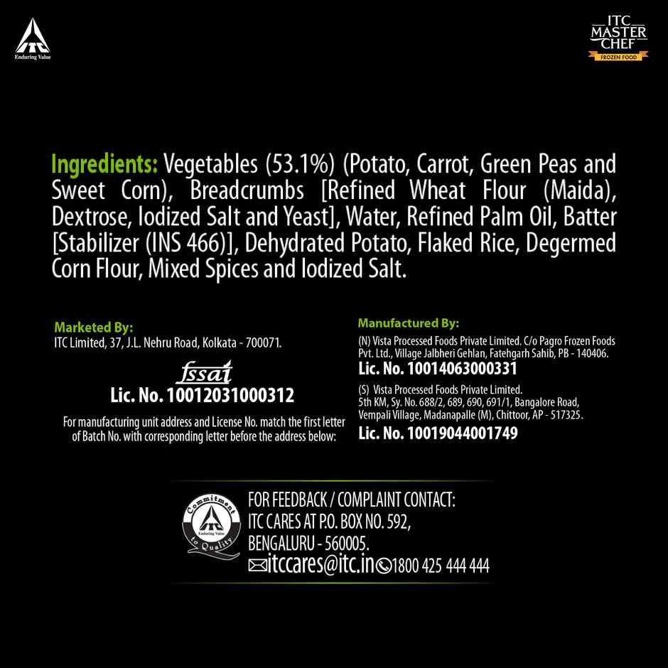 ITC Master Chef Veg Burger Patty | Loaded with Veggies | Crispy & Delicious | 8 pieces