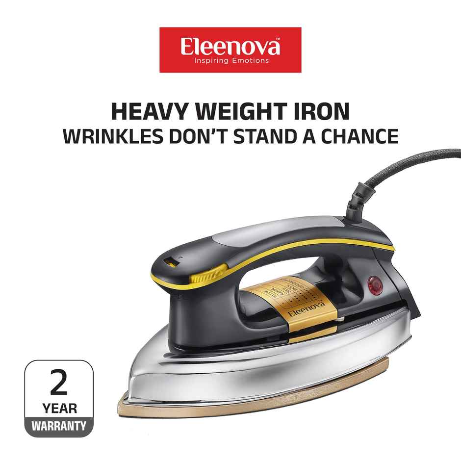 Eleenova BumbleBee 1000 W Dry Iron-Heavy Body, Quick-Heat, Safety Auto Cut-Off