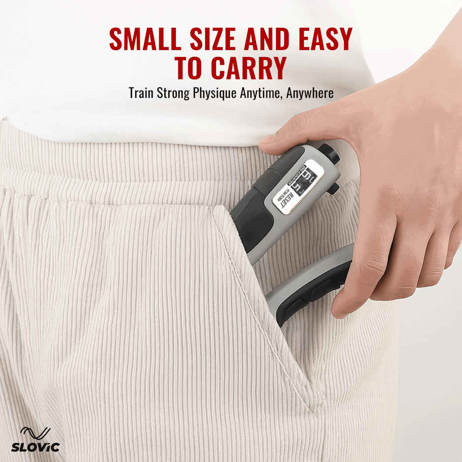 Slovic Adjustable Hand Gripper with Counter | up to 60 kg | Ideal for Gym & Home Workout | Black & White