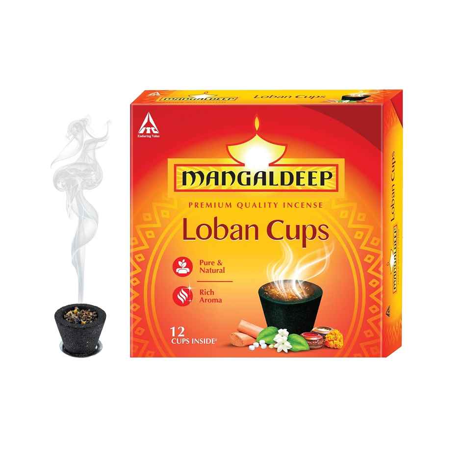 Loban Sambrani Dhoop Cup | For Purification of Home | 12 Cups | Mangaldeep