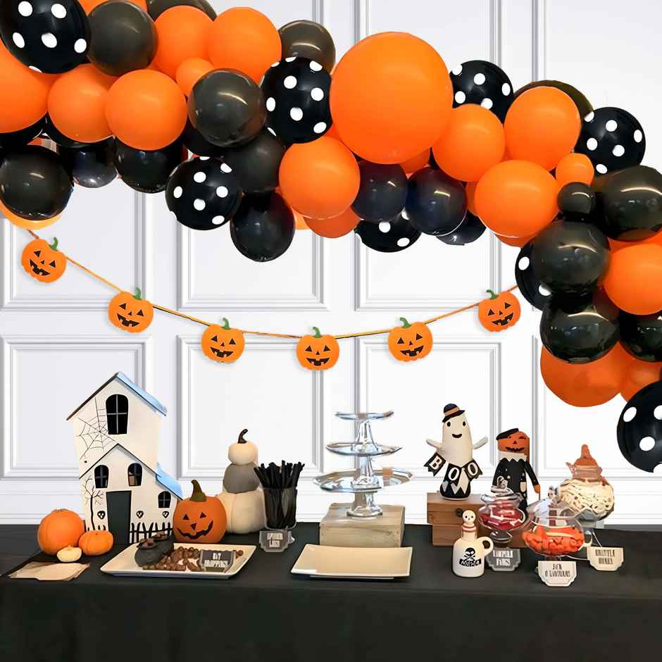 Halloween Decor With Black, Orange Balloons & Pumpkin Garland | Halloween Special | Special You
