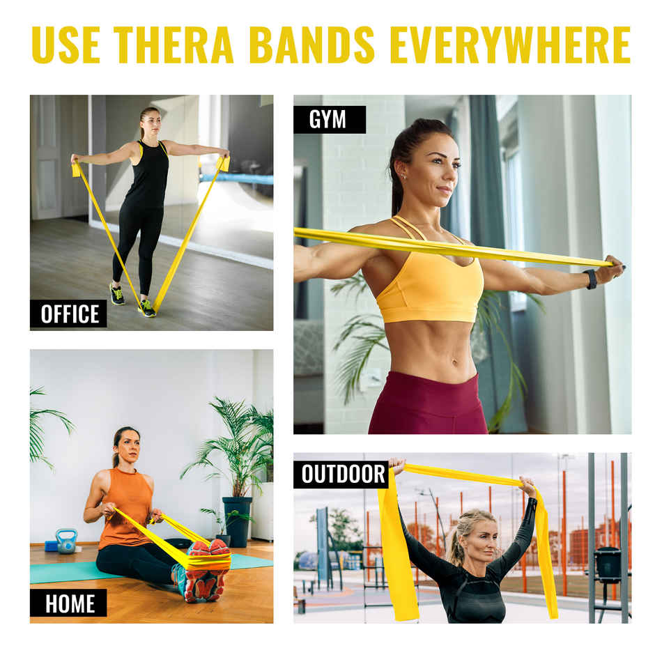 Slovic Thera Band for Physiotherapy, Stretching & Recovery Exercise | Light Yellow