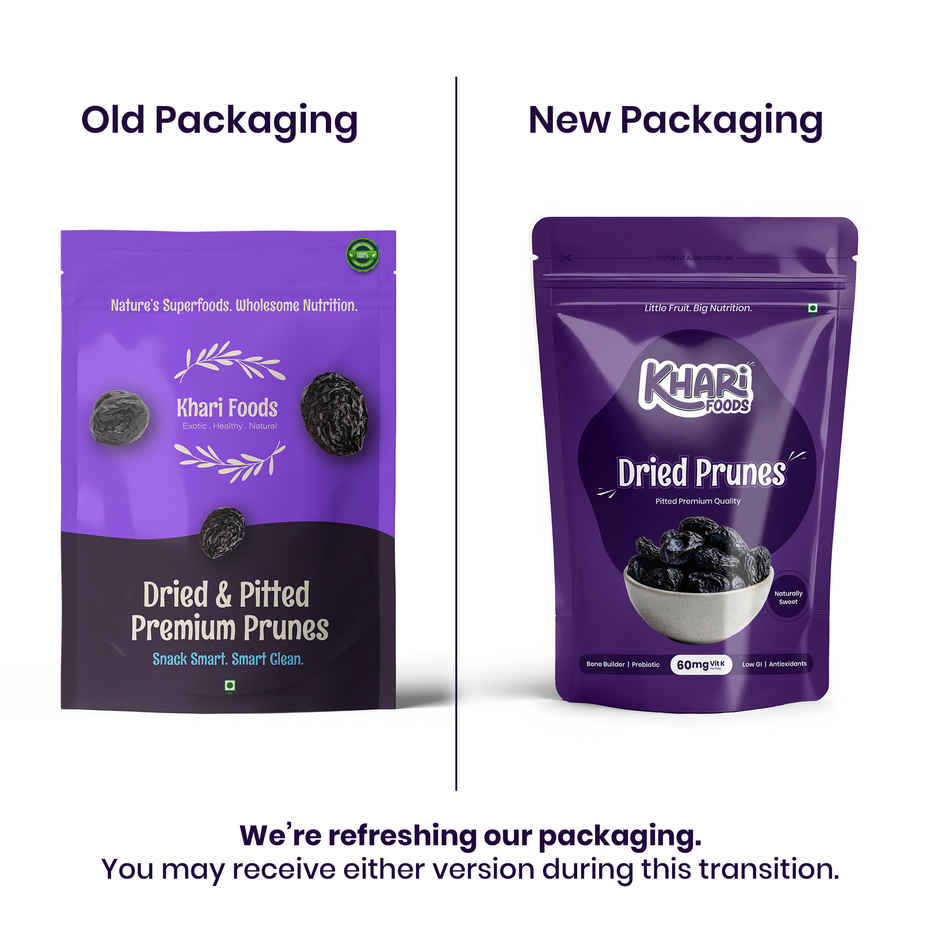 Khari Foods Premium Pitted Prunes Dried | Dry Fruit Snack | No Added Sugar