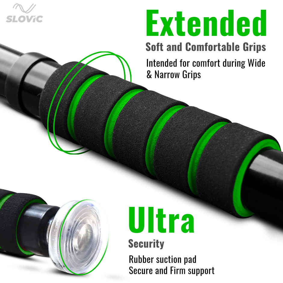 Slovic Pull Up Bar for Door Frame - Home Workout Equipment for Upper Body - Black