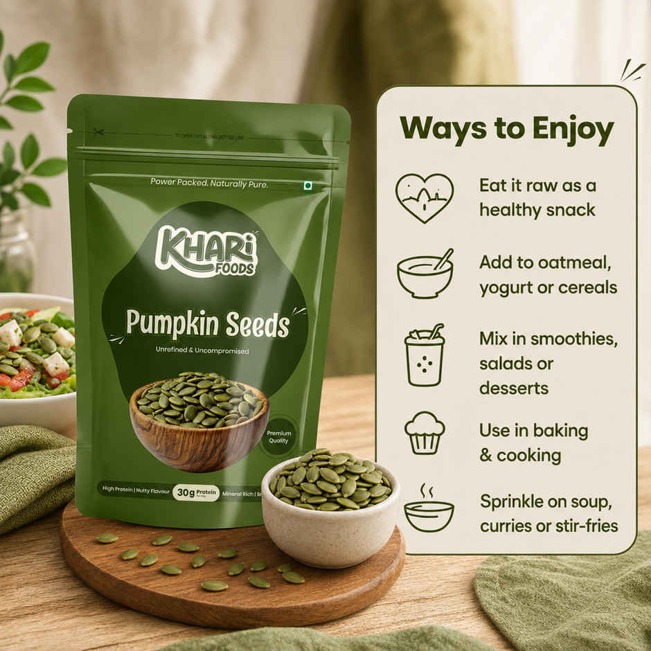 Khari Foods Premium Pumpkin Seeds | Immunity Booster, Fibre & Protein Rich | Seeds for Eating Combo 