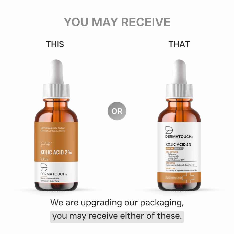 Dermatouch Kojic Acid 2% Serum Best For Hyperpigmentation & Uneven Skin Tone For Both Men & Women