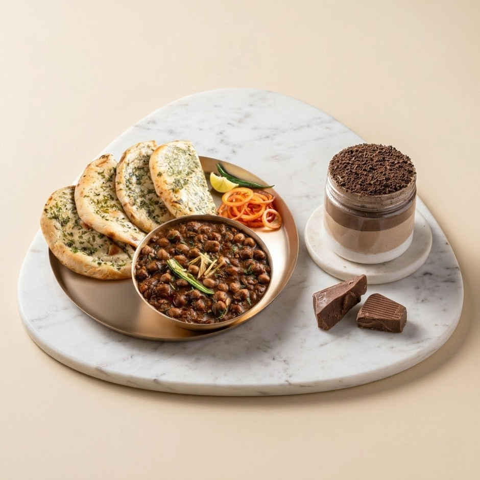 Chole Kulche + Chocolate Mousse