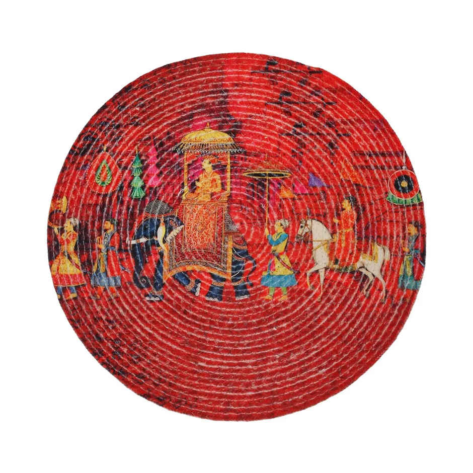 Hosta Homes Pure Cotton Red Elephant Digitally Printed Table Place Mats Pack of 6