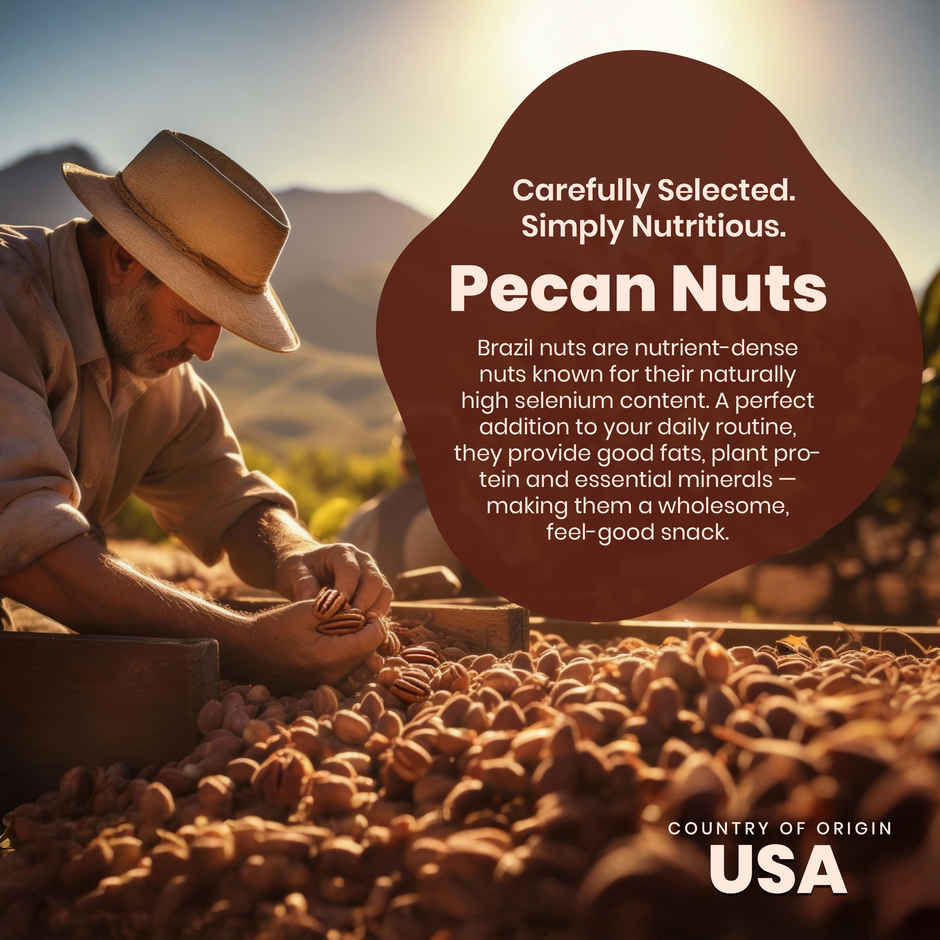 Khari Foods Premium Pecan Nuts, Healthy Snack, Rich in Protein