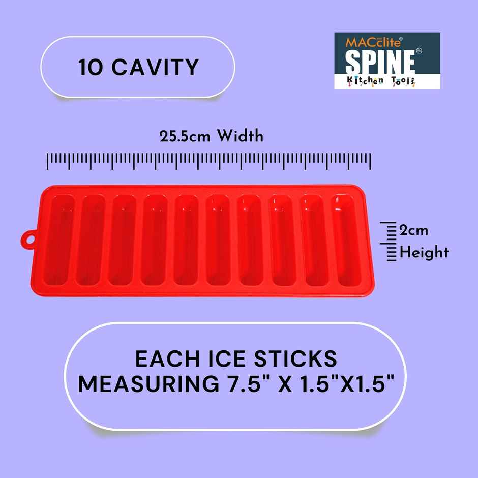 Spine Silicone Ice Cube Mould 2pc Set |multi Color