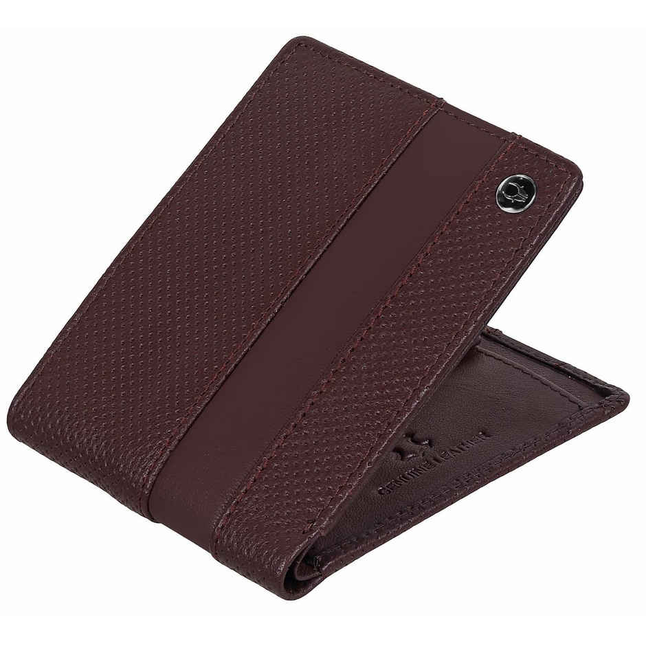 Wildhorn Men's Textured Genuine Leather Bi-Fold Wallet | Brown - Free Size