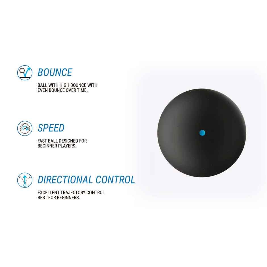 Decathlon | Perfly Blue Dot Squash Ball - Black