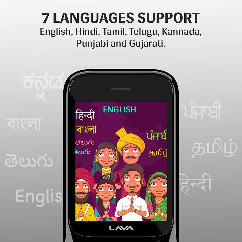 Lava Gem 2025 Dual Sim Keypad Phone 2.8 inch Display, Camera & Flash | 2575mAh Smart AI Black Gold