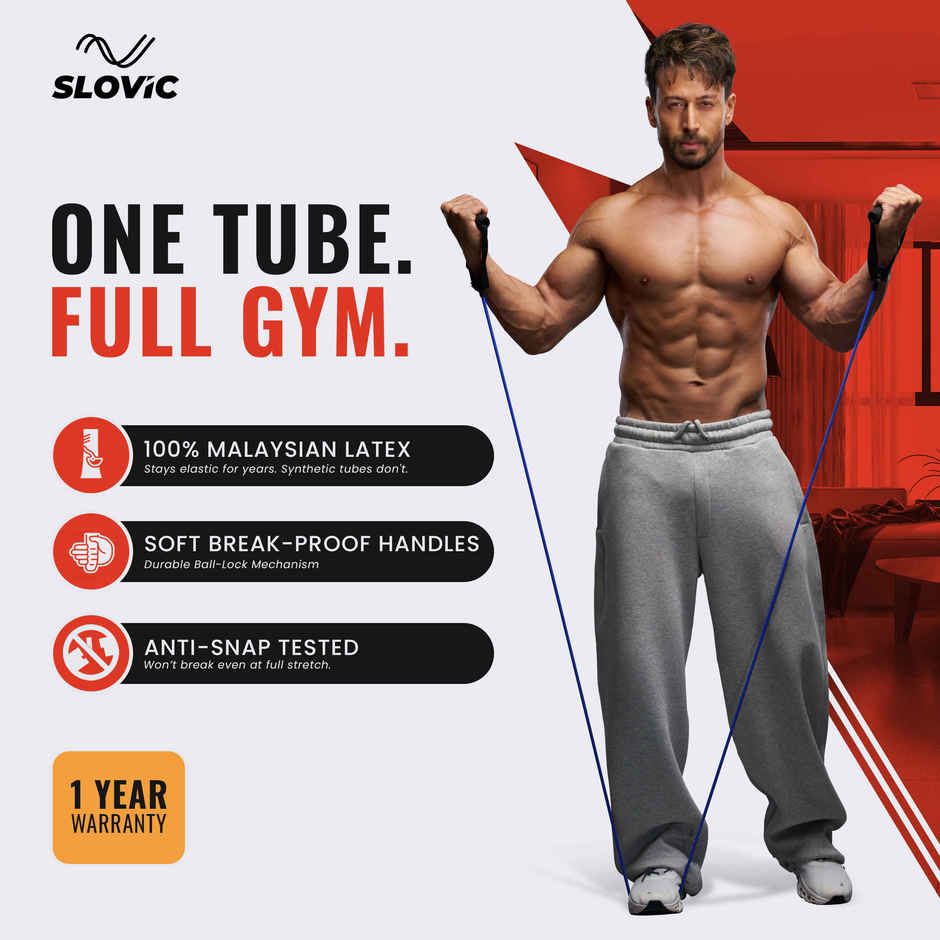 Slovic Resistance Tube Latex | 20LB / 10 kg Heavy Duty Workout Band for Training