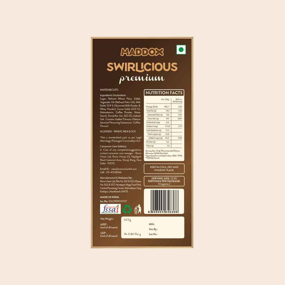 Maddox Swirlicious Premuim Coffee Cream Wafer Roll