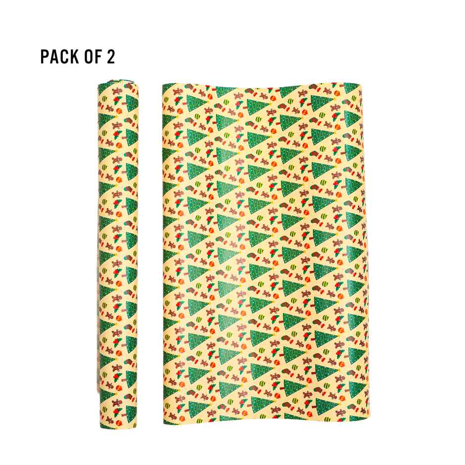 Xmas Tree Beige Wrapping Paper | Mad Over Print