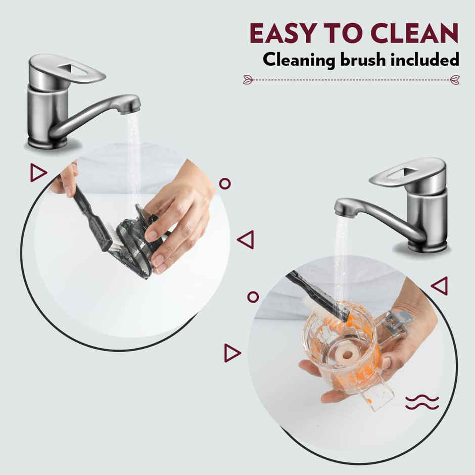 Borosil Easy Juice Cold Press Slow Juicer | 130W | Less Oxidation | For Fruits & Vegetables - Black