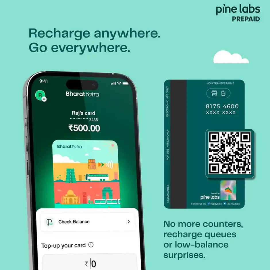 Pine Labs Bharat Yatra NCMC Card -Instant access to Metros in India