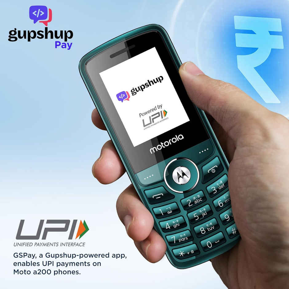 Motorola All-New A200 Dual Sim keypad Phone with Voice Feature | Teal Blue