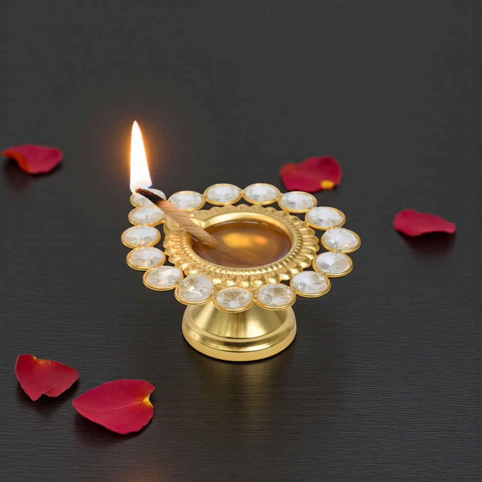 Crystal Diya For Decorations | Tealight Candle & Holder | Urban Born