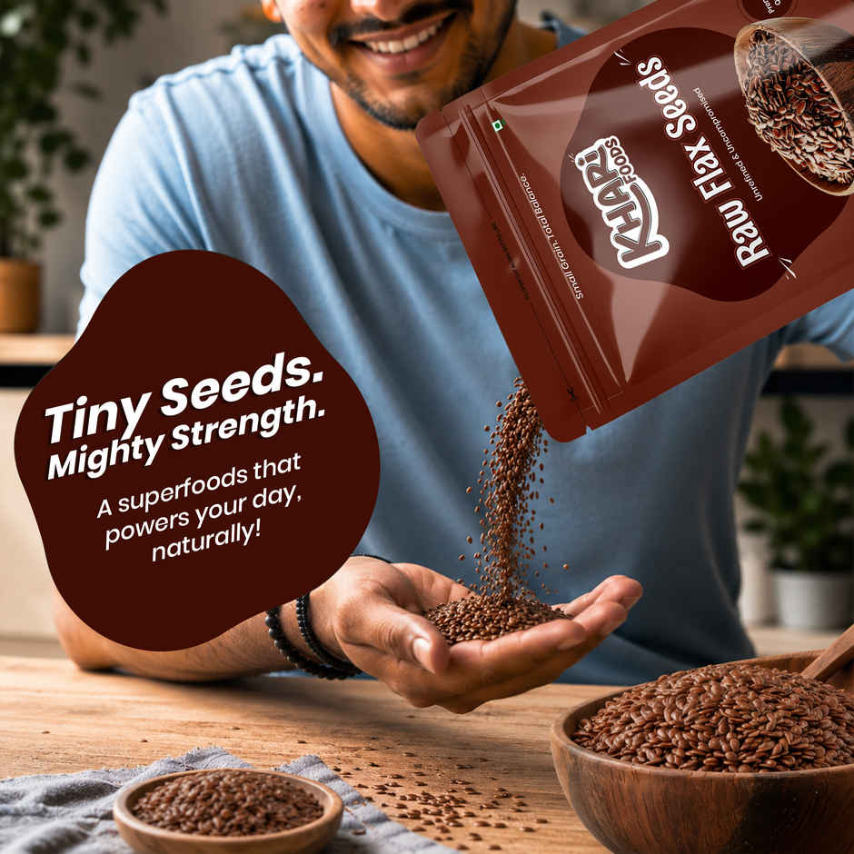 Khari Foods Premium Flax Seeds | Seeds for Eating | Source of Iron & Fibre