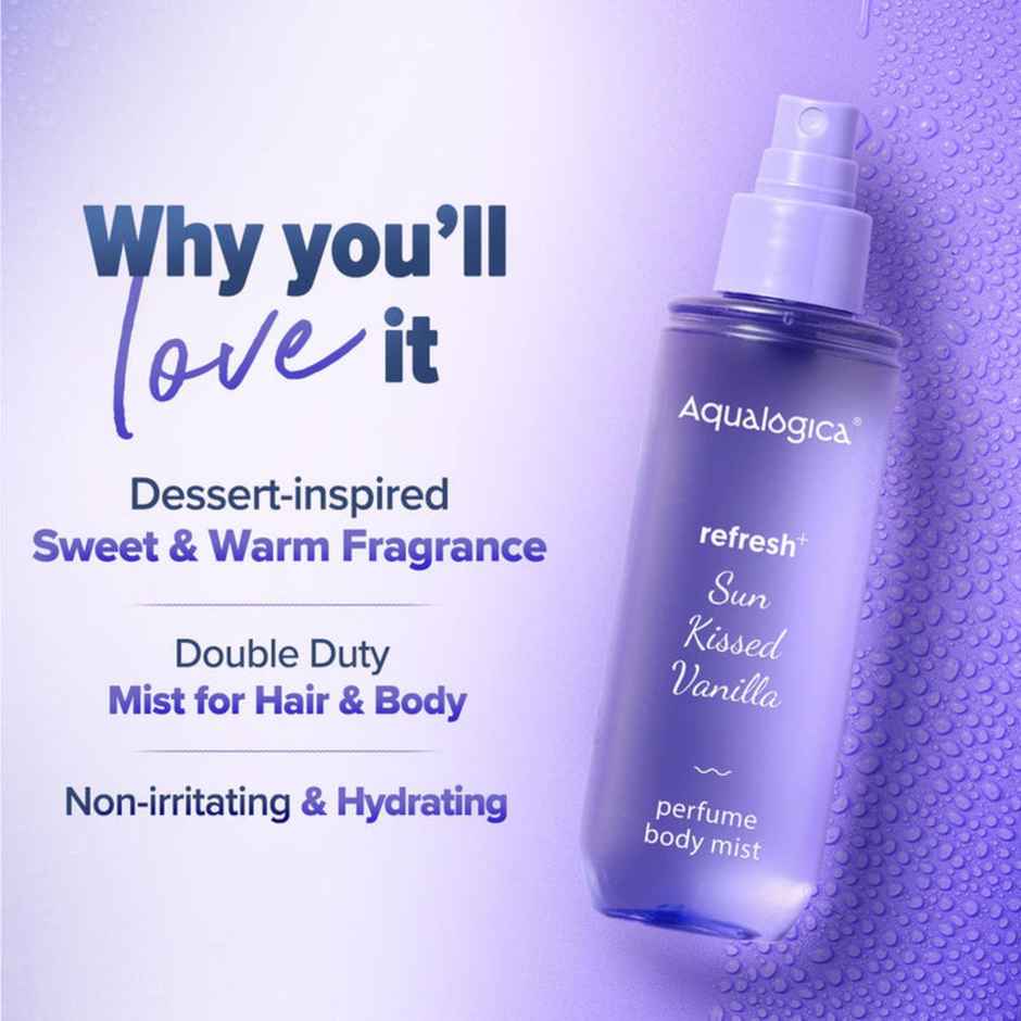 Aqualogica Refresh & Sun Kissed Vanilla Perfume Body Mist | Tested On GenZ