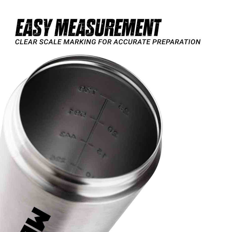 MuscleBlaze Gym Steel Shaker - Silver