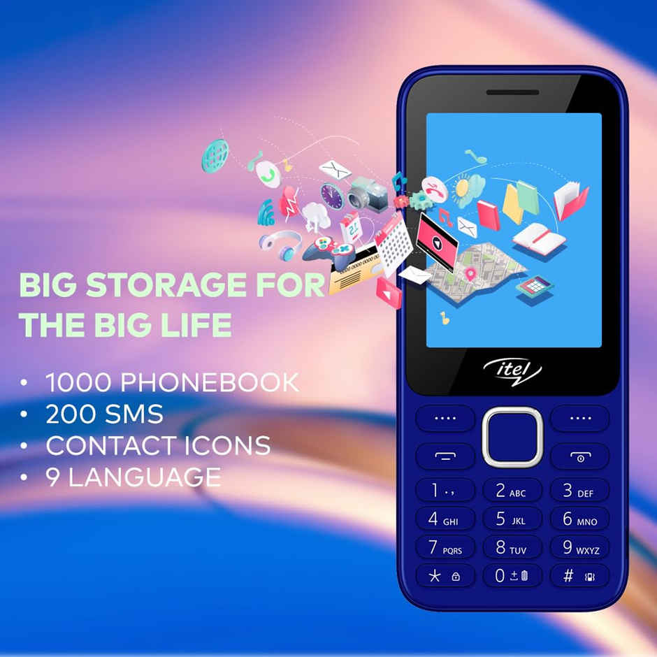 itel It5330 Keypad Mobile | 2.8" Display | 1900 mAh Battery | Glass Back Design | Blue