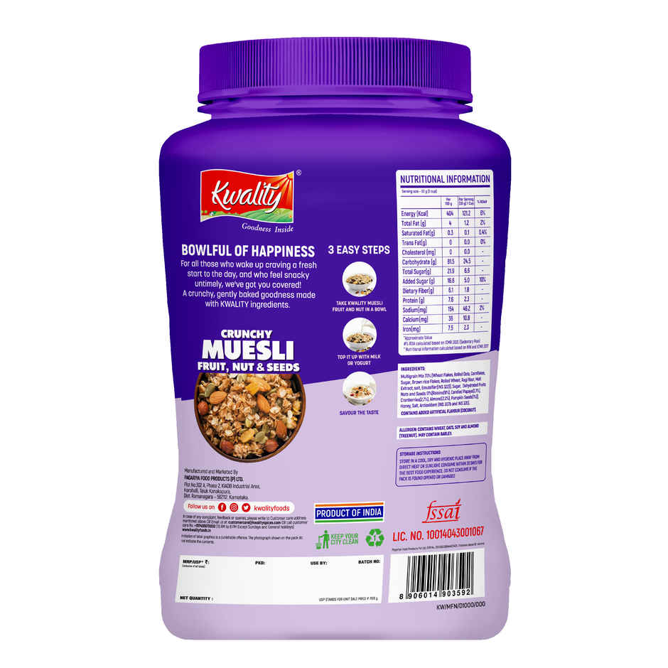 Kwality Muesli Fruit N Nut Multigrain