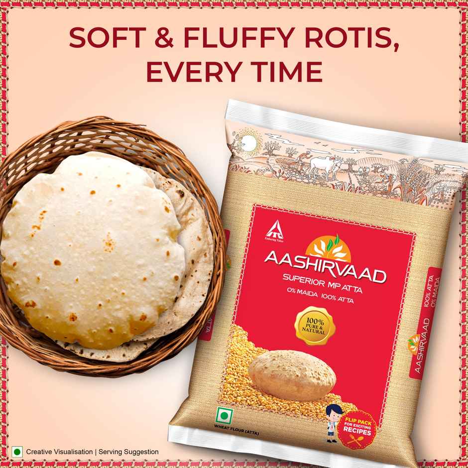 Aashirvaad High Fibre Atta with Multigrains | 3 Rotis fulfil 35% Daily Fibre