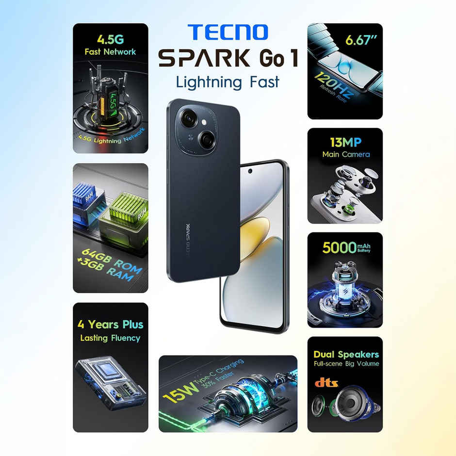 Tecno Spark Go 1 | 3GB | 64GB | Strartrail Black