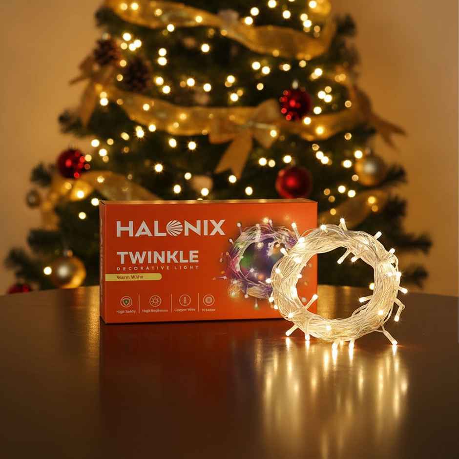 Halonix 46 Led Twinkle Yellow String Light Combo | Yellow | 10 m