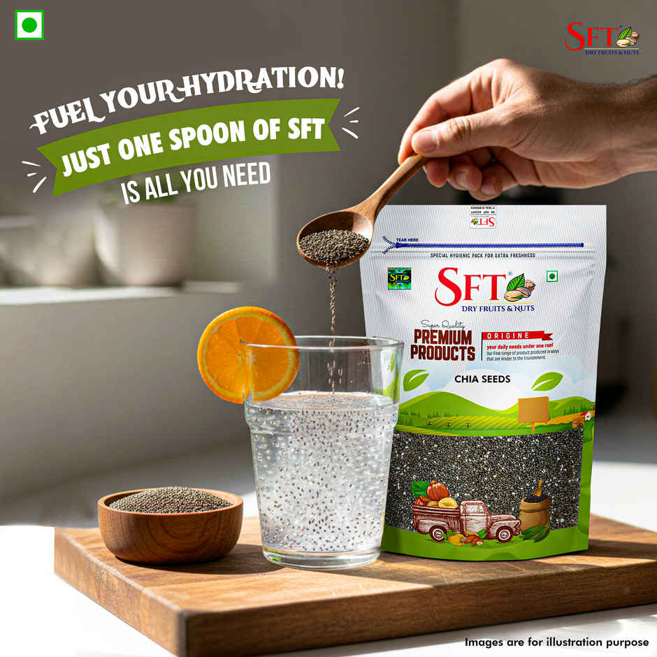 SFT Premium Natural Chia Seeds Rich in Protein & Fiber