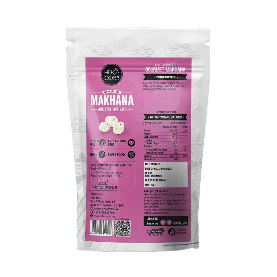 Heka Bites Roasted Makhana Himalayan Pink Salt