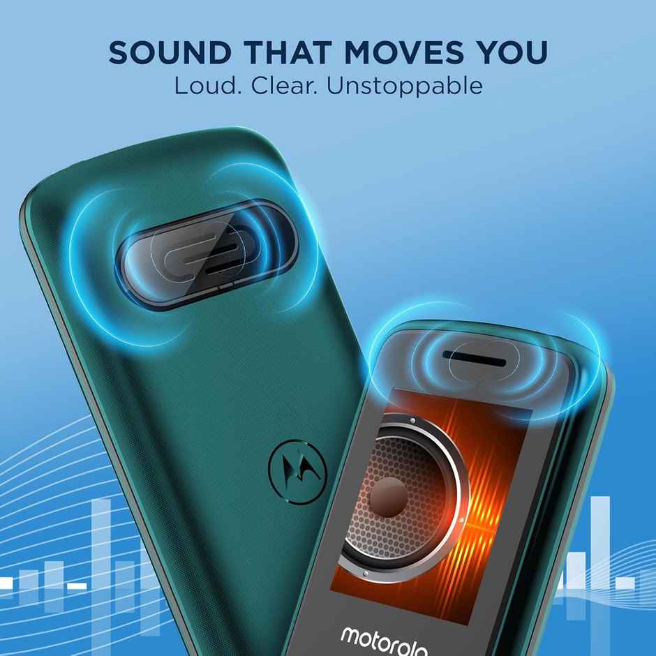 Motorola All-New A200 Dual Sim keypad Phone with Voice Feature | Teal Blue