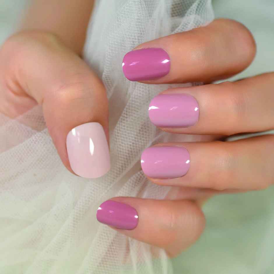 Pep Nails Sweet Dreams Short Squoval Pink Solid Reusable Press On Nails 24 Nail Tips