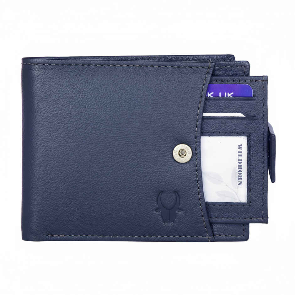 Wildhorn Men's Genuine Leather Bi-fold Wallet | Blue