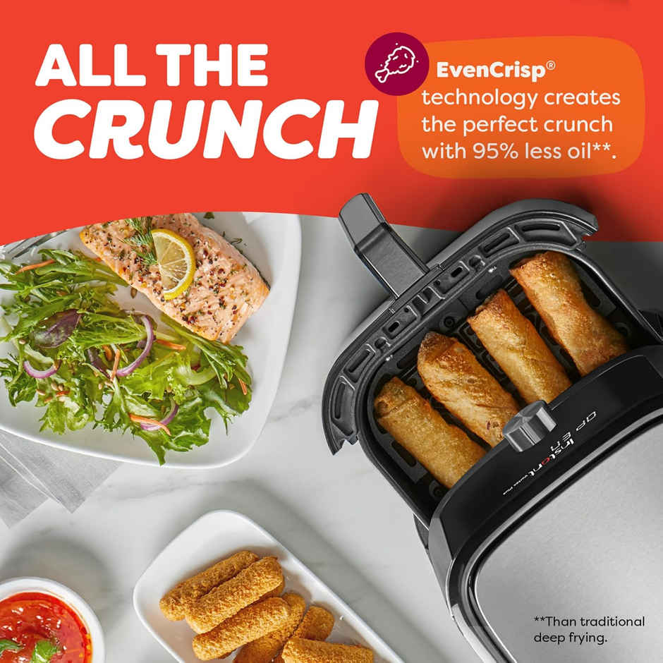Instant Pot Air Fryer, Vortex 6 Litre,360 Degree Evencrisp Technology, Uses 95 % Less Oil 1500W