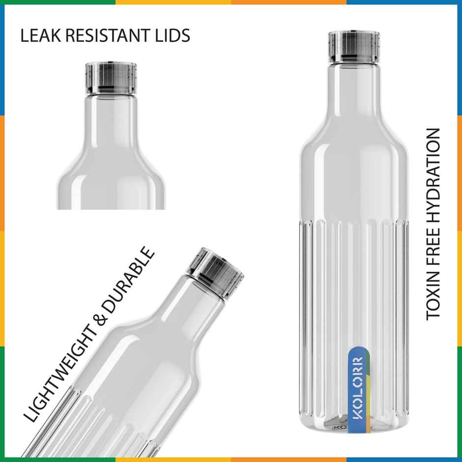 Kolorr Linea Bottle 1L | Clear | Transparent bottle suitable for outdoor adventures