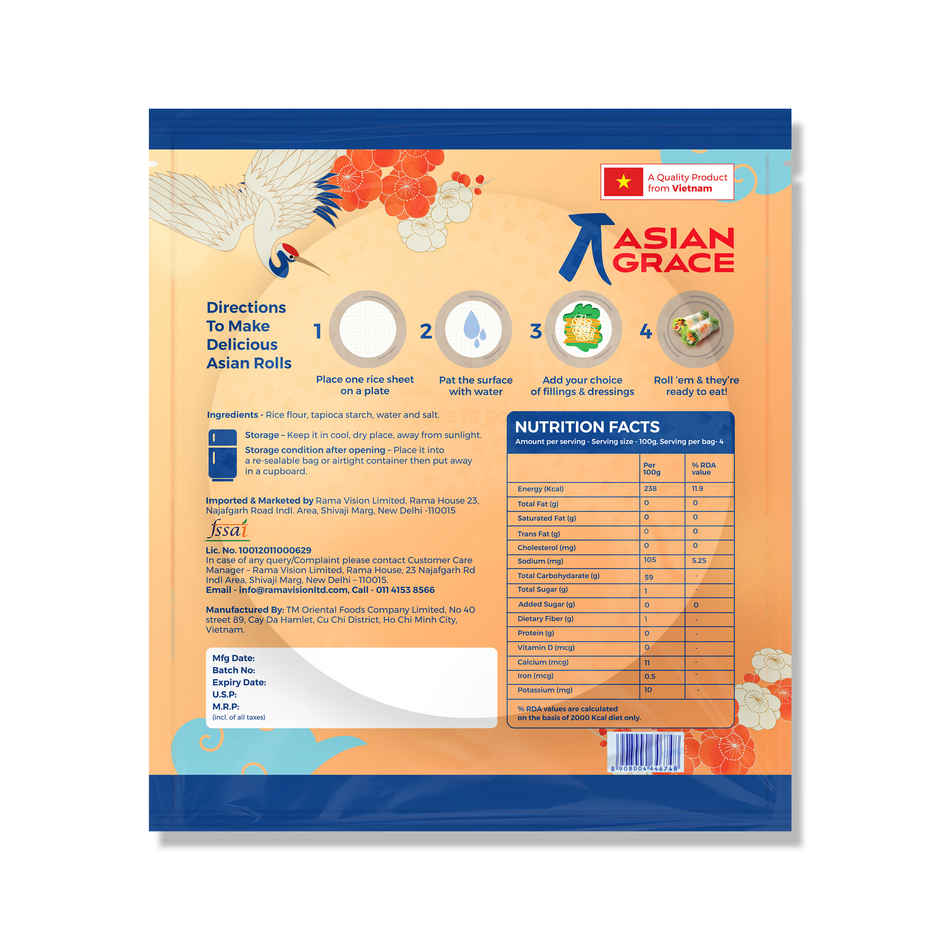 Asian Grace Rice Paper | 22 cm