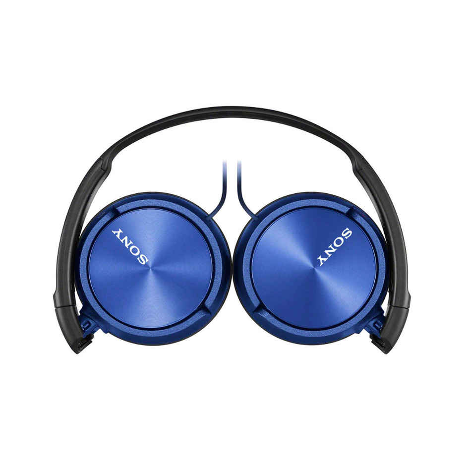 Sony MDR-ZX310AP Wired Headphones with Mic, Stereo On Ear Headset - Blue