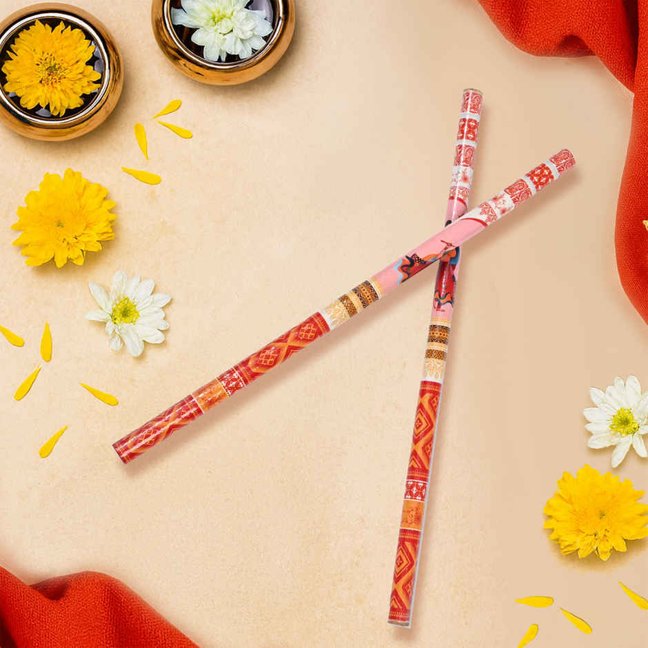 Navratri Wooden Dandiya Sticks | Traditional Garba Dance Sticks | Red | Cycle Pure