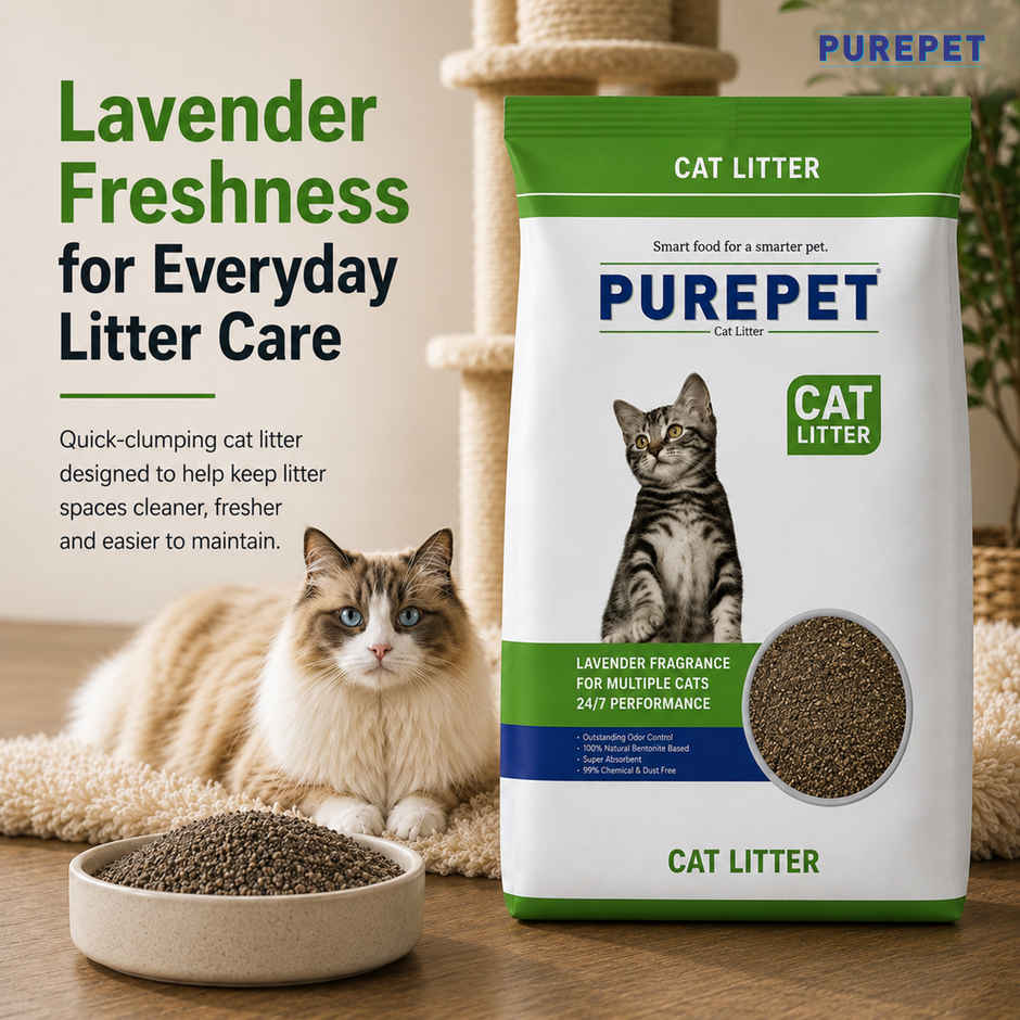Purepet Lavender Fragrance Cat Litter for Multiple Cats Pet Litter Tray Refill
